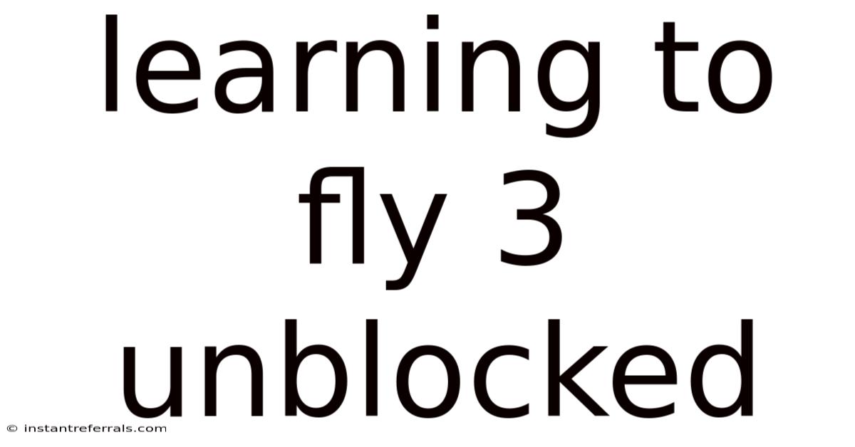 Learning To Fly 3 Unblocked