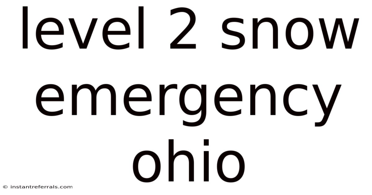 Level 2 Snow Emergency Ohio