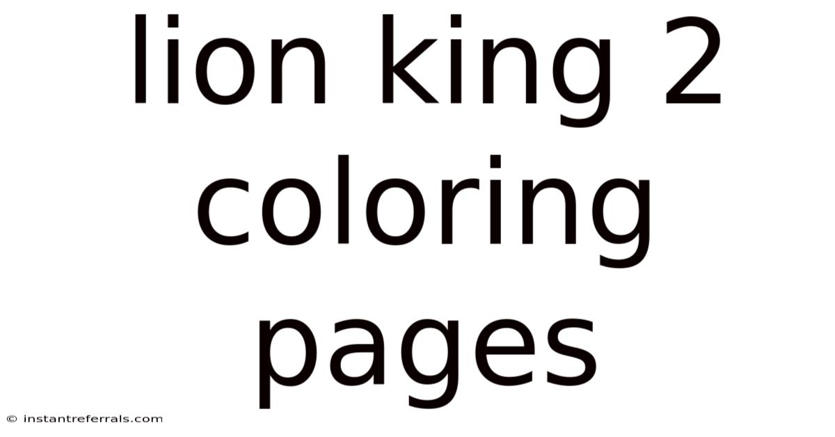 Lion King 2 Coloring Pages