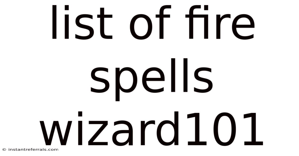 List Of Fire Spells Wizard101