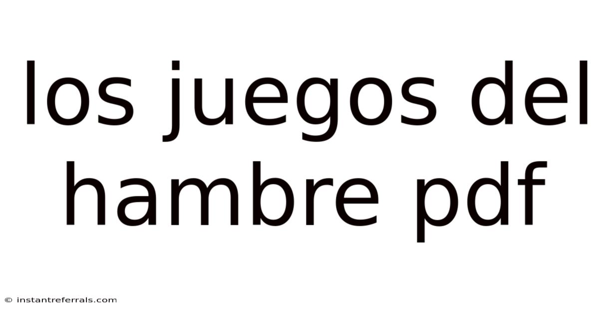 Los Juegos Del Hambre Pdf
