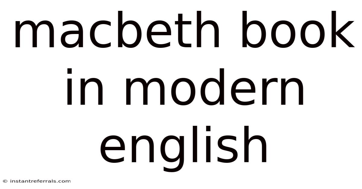 Macbeth Book In Modern English