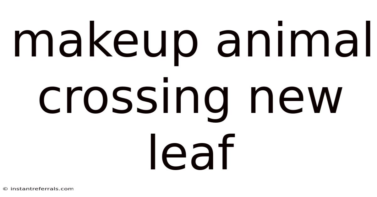 Makeup Animal Crossing New Leaf