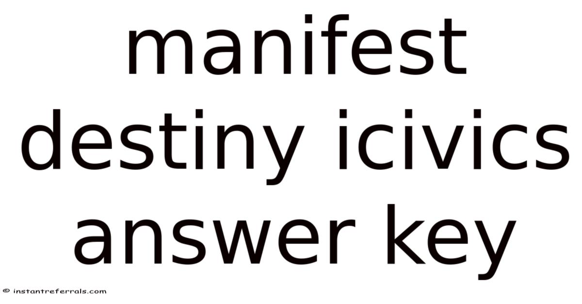 Manifest Destiny Icivics Answer Key