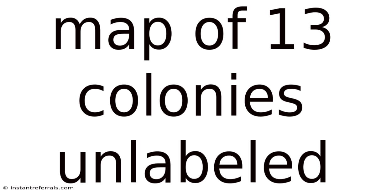 Map Of 13 Colonies Unlabeled