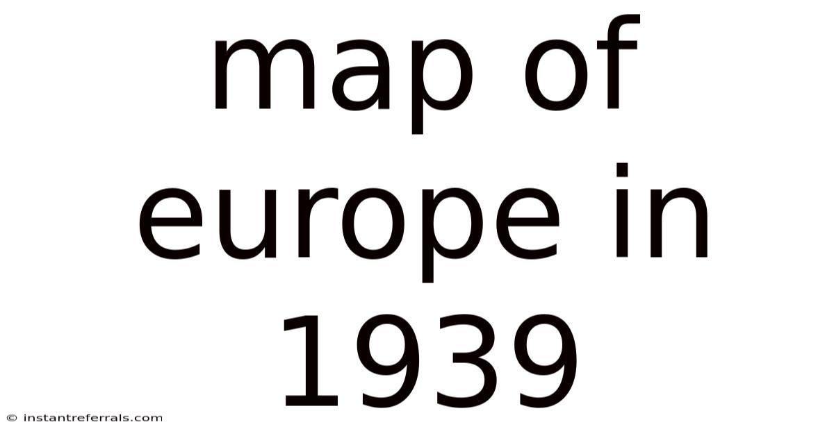 Map Of Europe In 1939