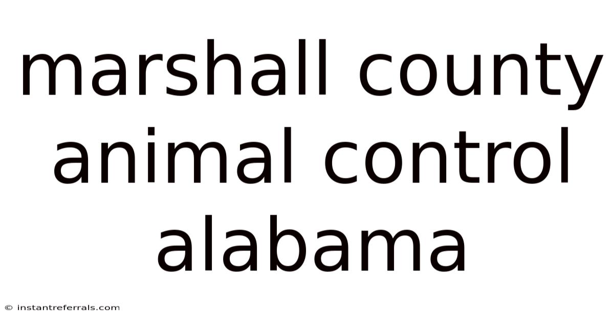 Marshall County Animal Control Alabama