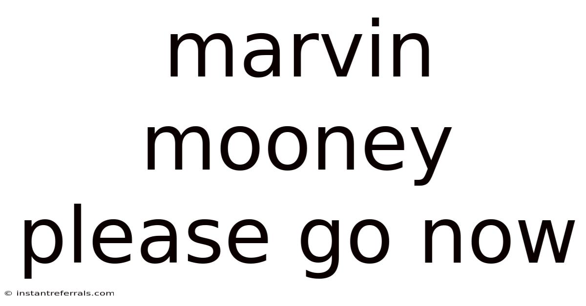 Marvin Mooney Please Go Now