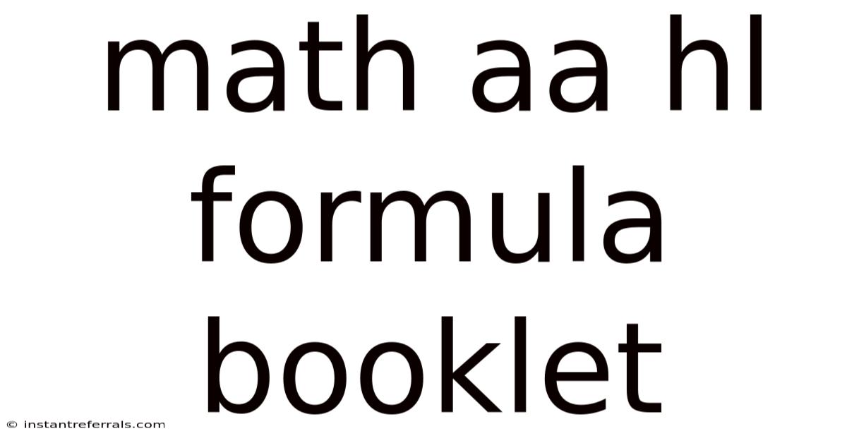 Math Aa Hl Formula Booklet