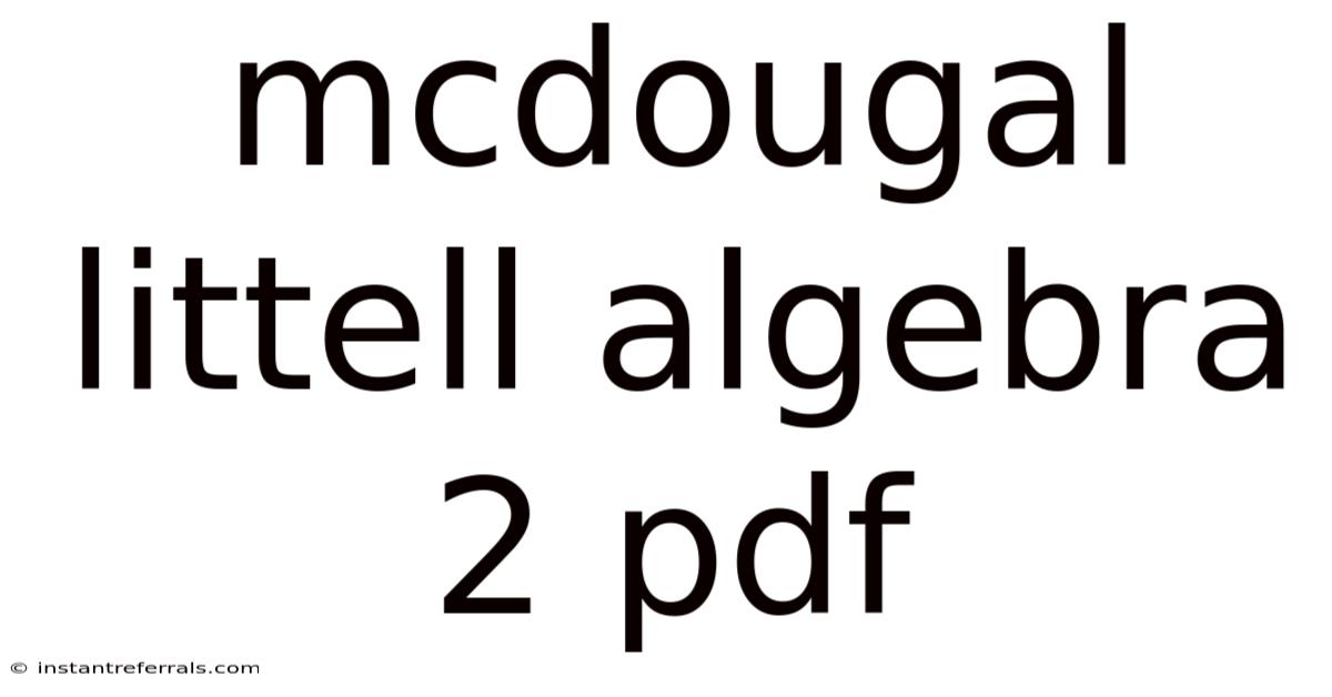 Mcdougal Littell Algebra 2 Pdf