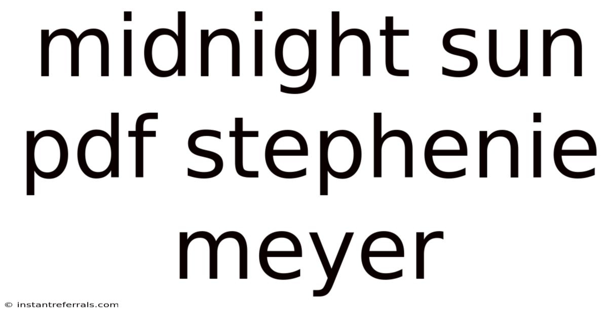 Midnight Sun Pdf Stephenie Meyer