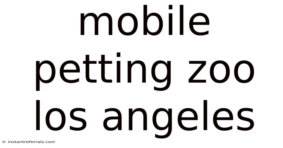 Mobile Petting Zoo Los Angeles