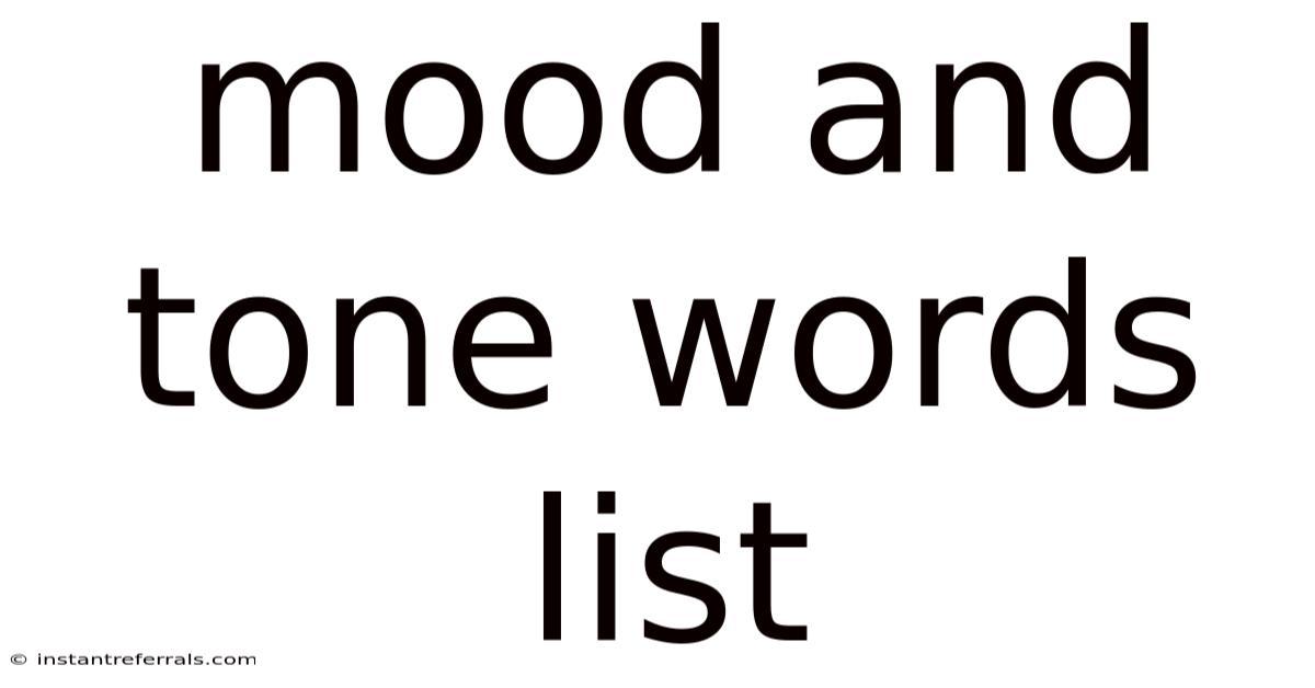 Mood And Tone Words List