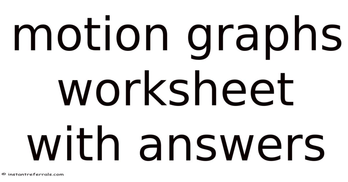 Motion Graphs Worksheet With Answers