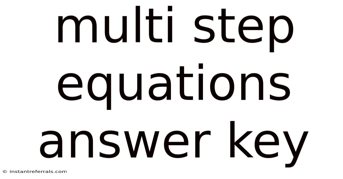 Multi Step Equations Answer Key