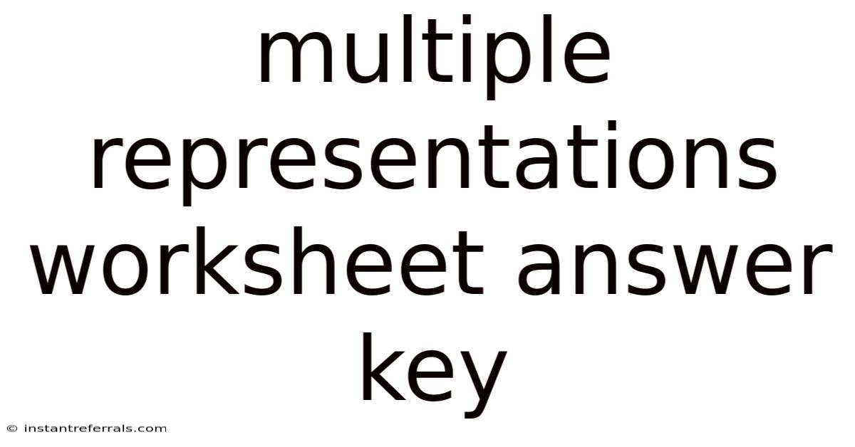 Multiple Representations Worksheet Answer Key