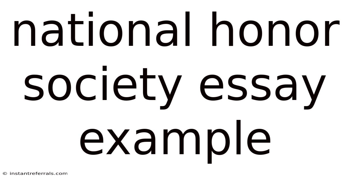 National Honor Society Essay Example