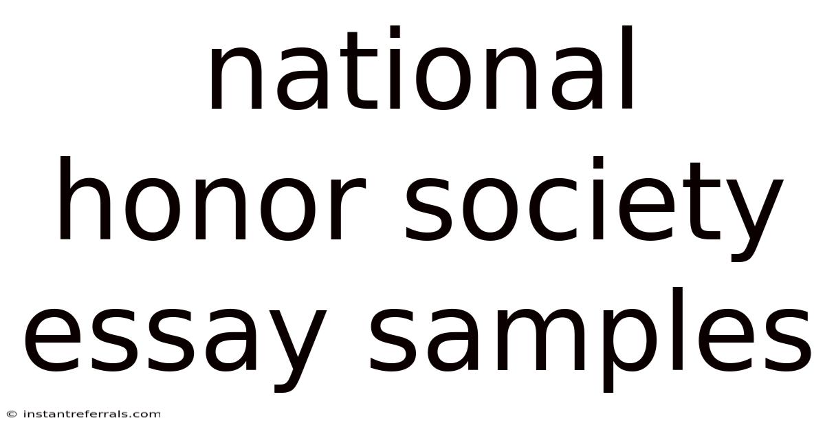 National Honor Society Essay Samples