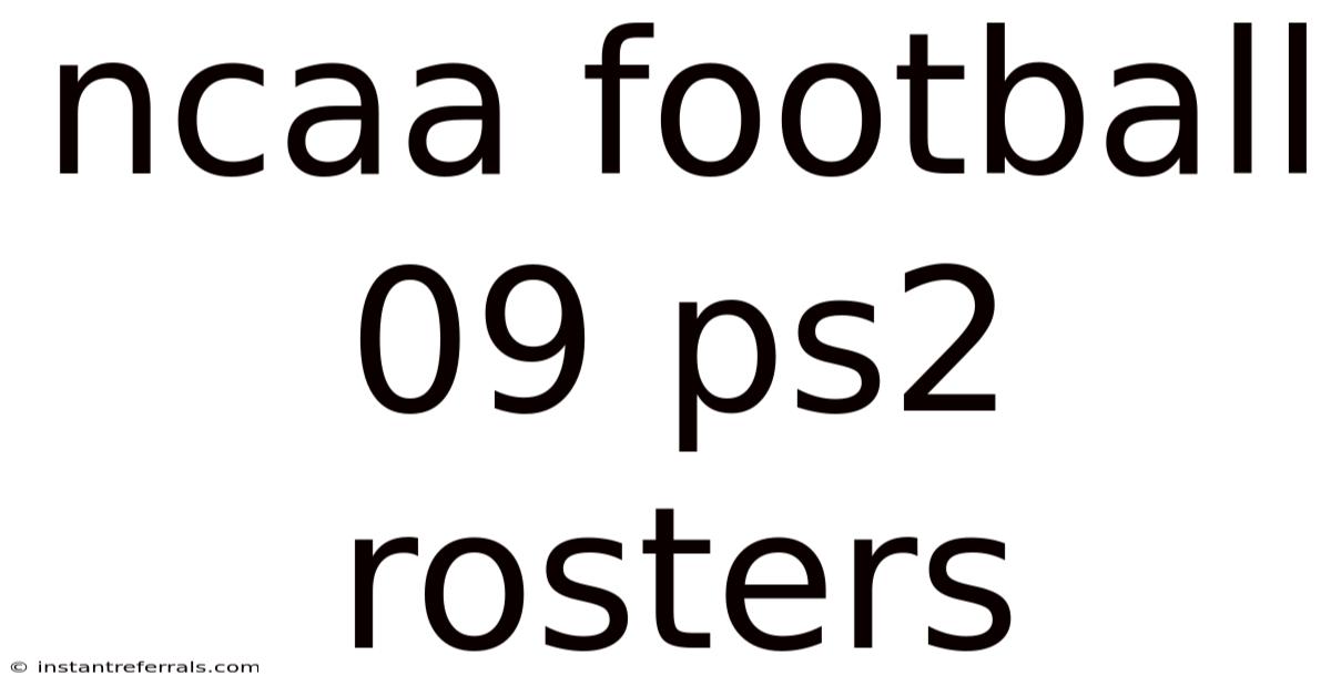Ncaa Football 09 Ps2 Rosters