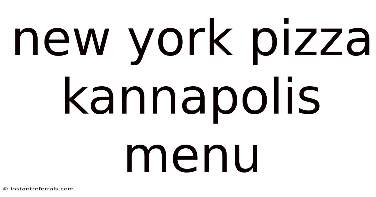 New York Pizza Kannapolis Menu