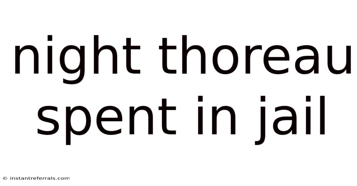 Night Thoreau Spent In Jail