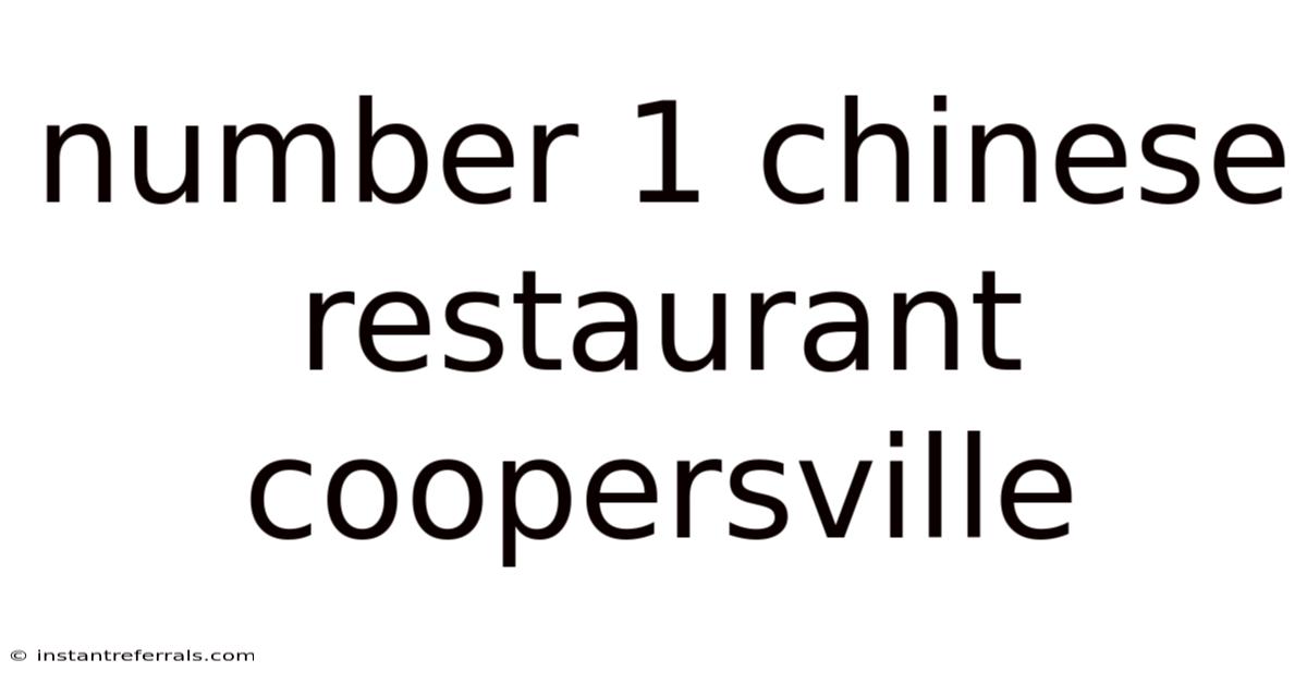 Number 1 Chinese Restaurant Coopersville