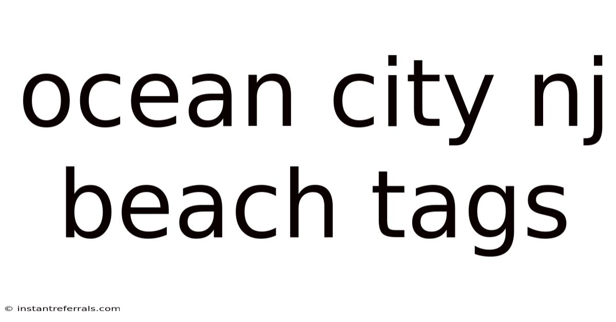 Ocean City Nj Beach Tags