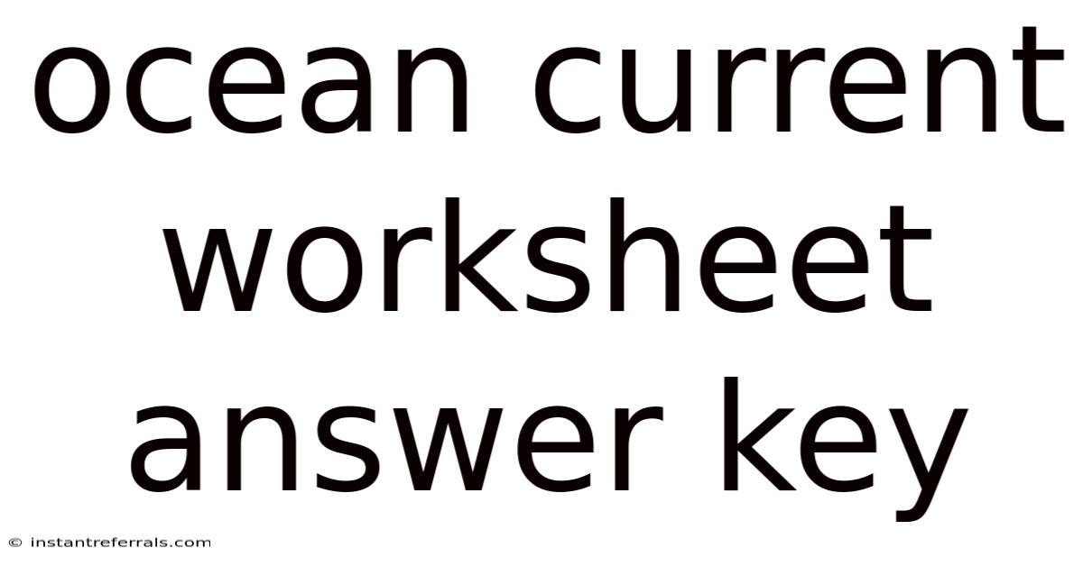 Ocean Current Worksheet Answer Key