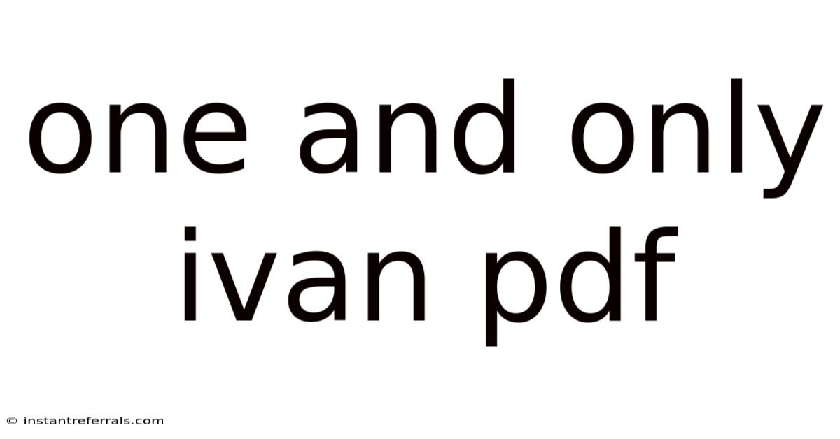 One And Only Ivan Pdf