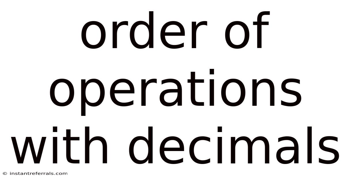 Order Of Operations With Decimals