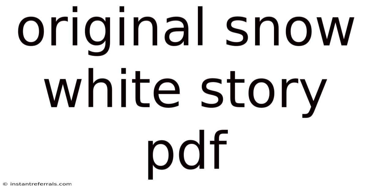 Original Snow White Story Pdf