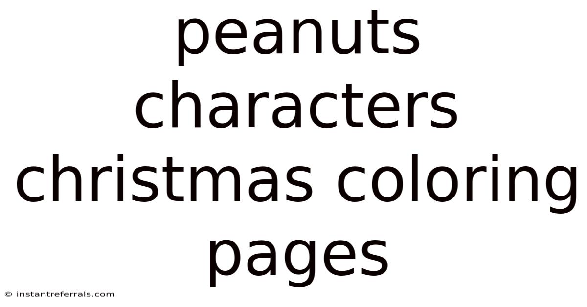 Peanuts Characters Christmas Coloring Pages