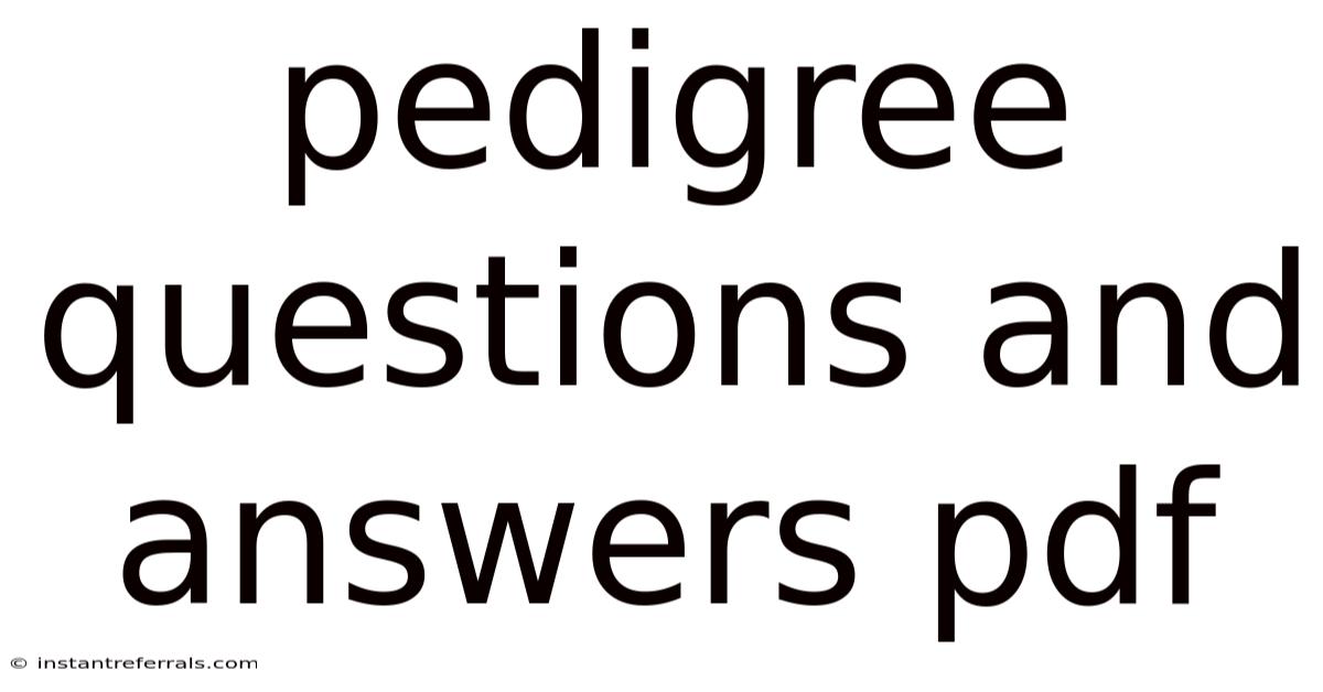 Pedigree Questions And Answers Pdf