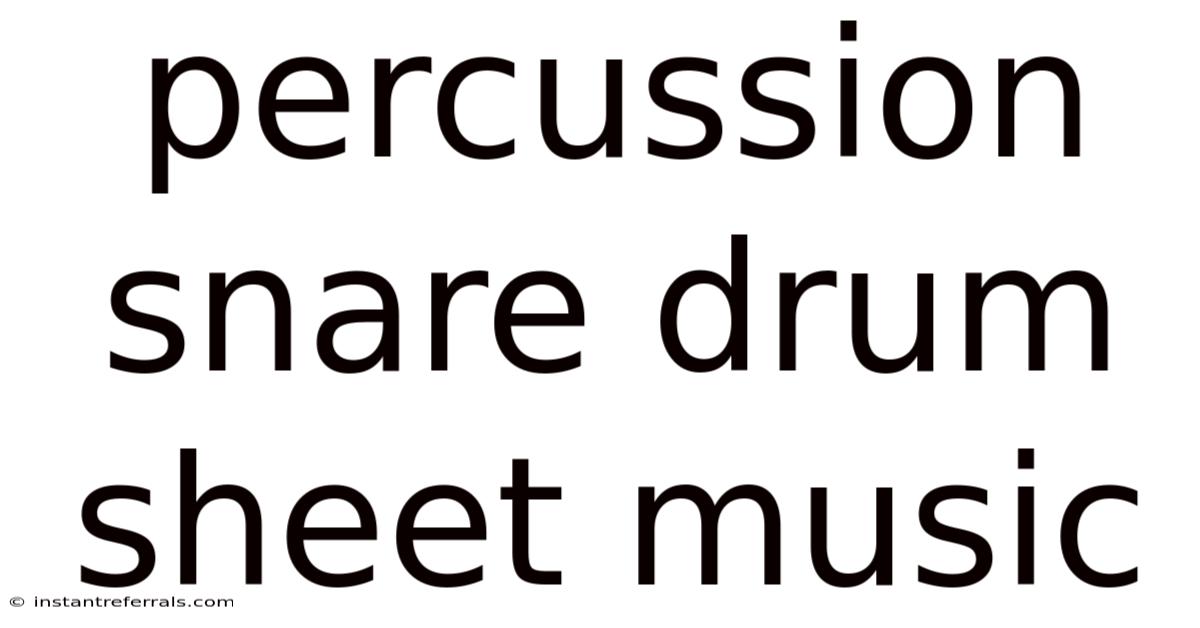 Percussion Snare Drum Sheet Music