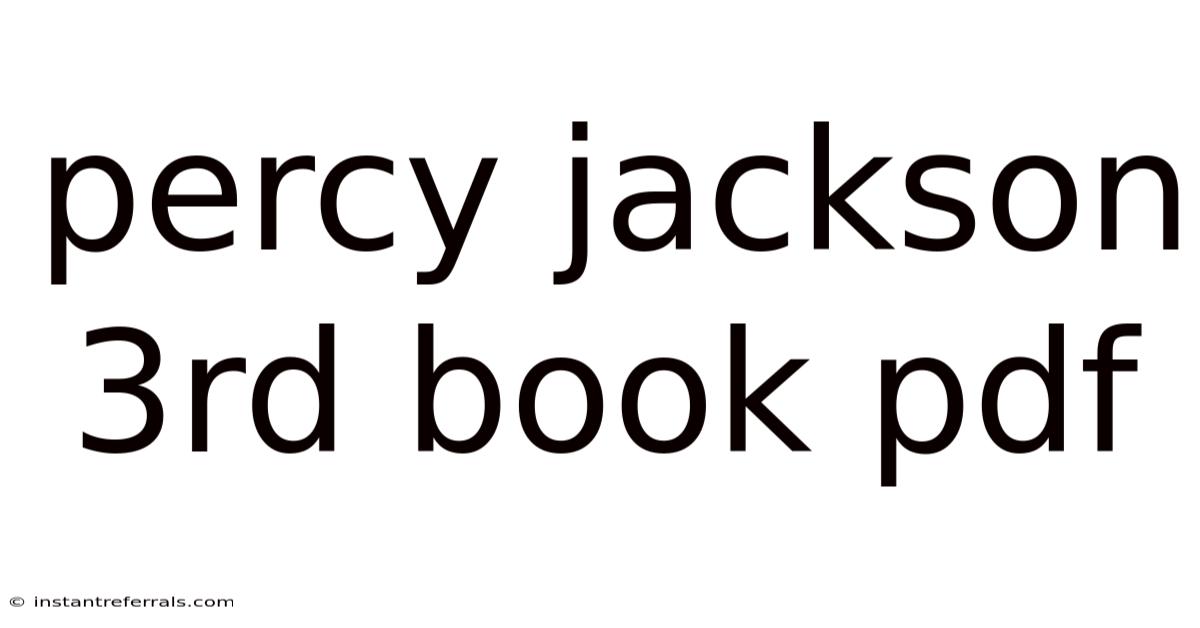 Percy Jackson 3rd Book Pdf