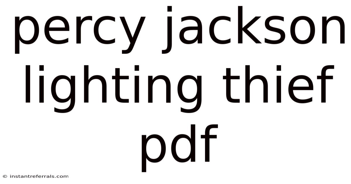 Percy Jackson Lighting Thief Pdf