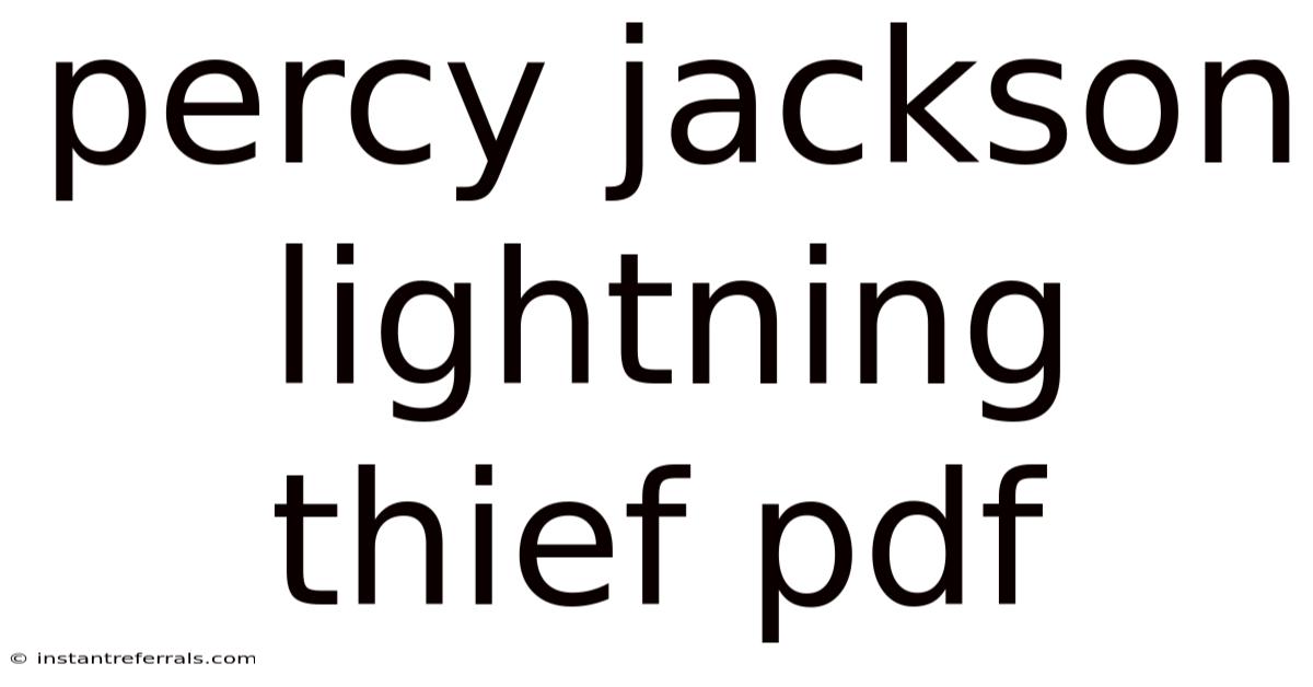 Percy Jackson Lightning Thief Pdf
