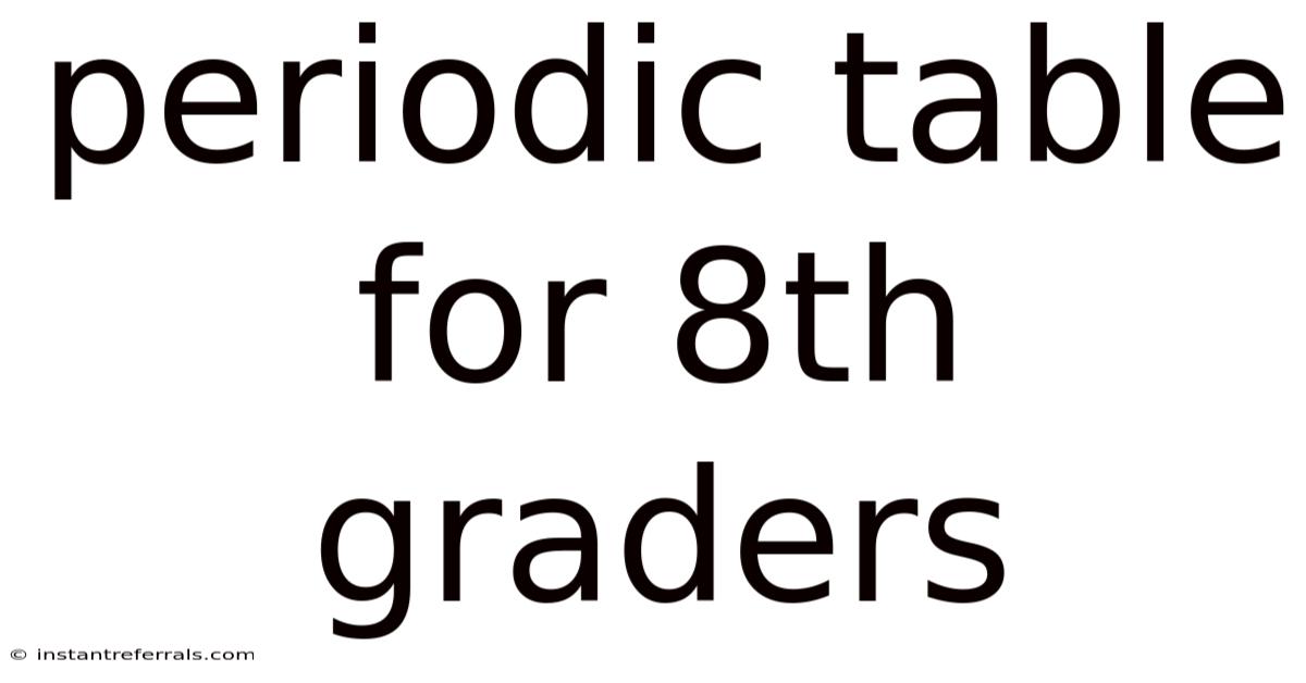 Periodic Table For 8th Graders