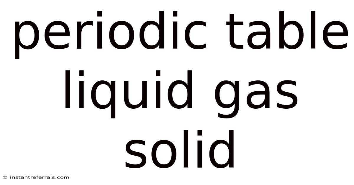 Periodic Table Liquid Gas Solid
