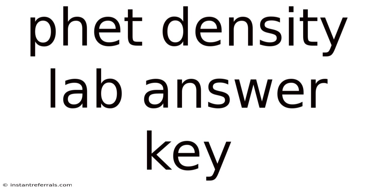 Phet Density Lab Answer Key