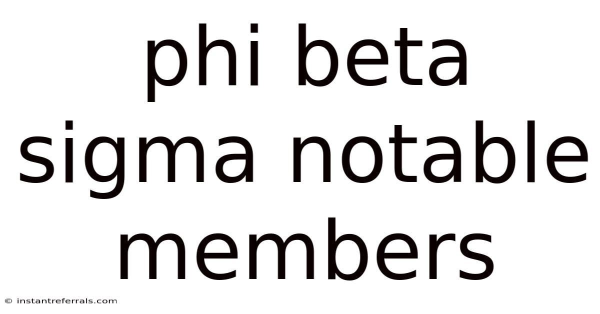 Phi Beta Sigma Notable Members