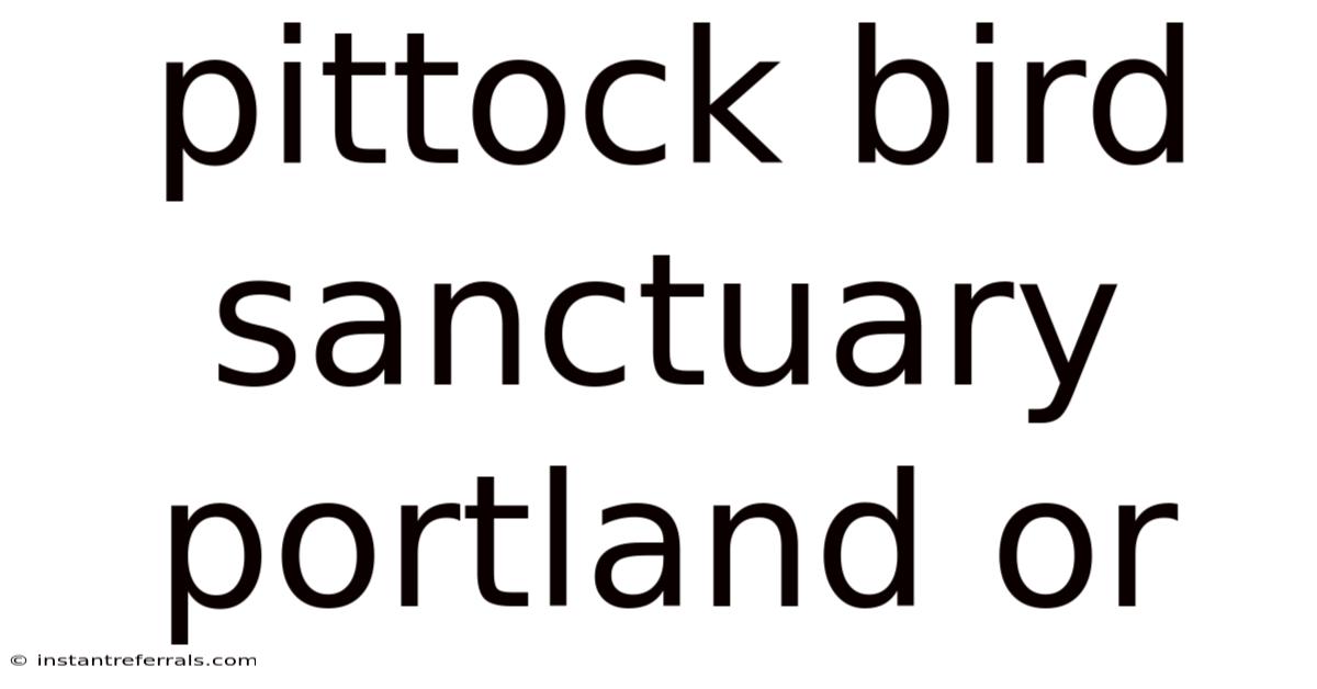 Pittock Bird Sanctuary Portland Or