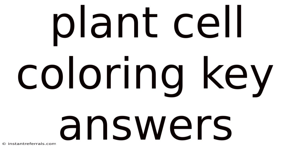 Plant Cell Coloring Key Answers