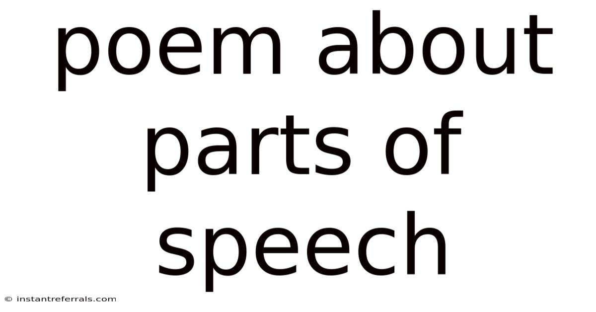 Poem About Parts Of Speech