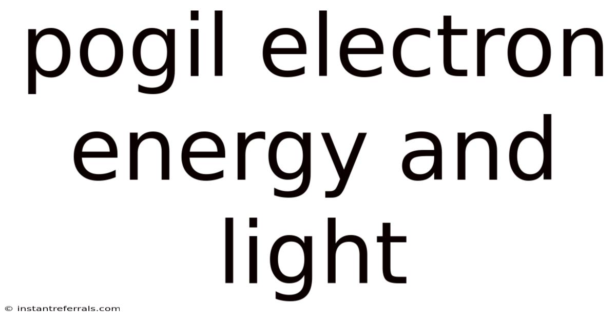Pogil Electron Energy And Light