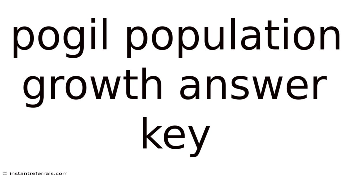 Pogil Population Growth Answer Key