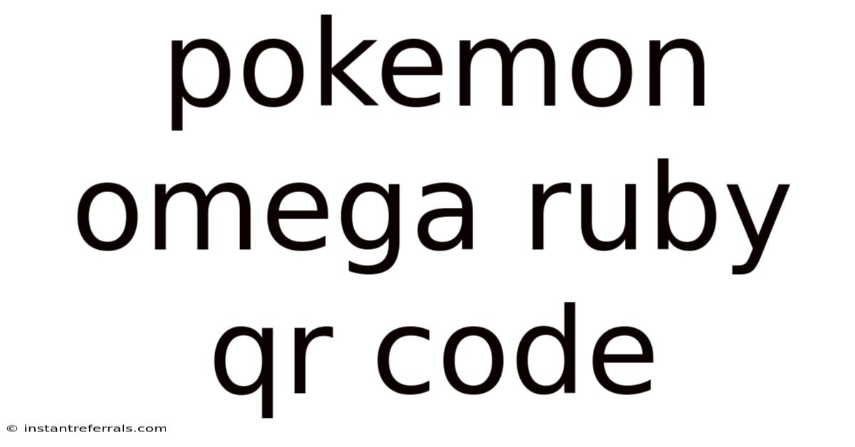 Pokemon Omega Ruby Qr Code