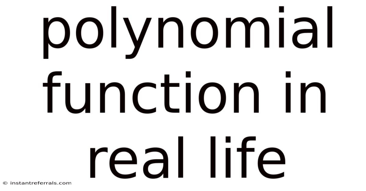 Polynomial Function In Real Life