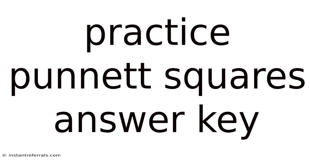 Practice Punnett Squares Answer Key