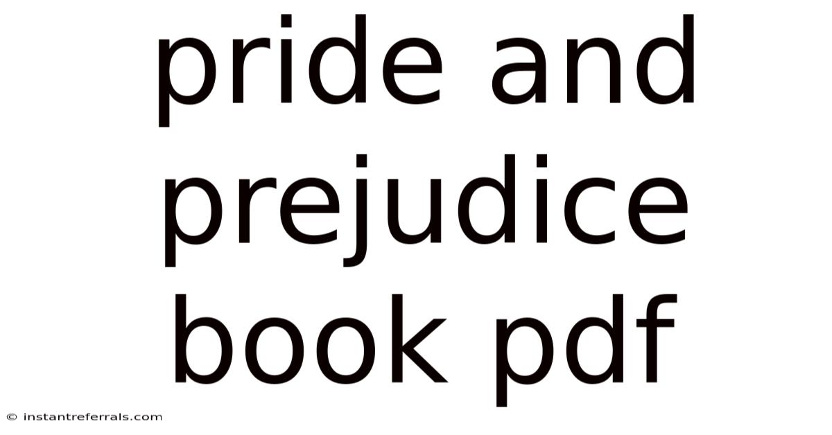 Pride And Prejudice Book Pdf